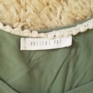 Green high low tunic